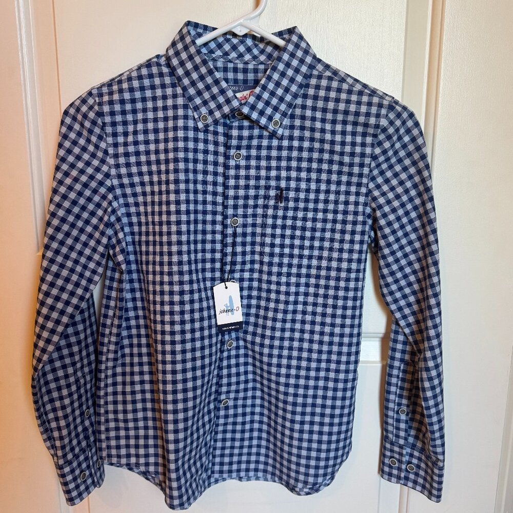 NWT Johnnie-O Boys Gingham Button-Down Shirt - Size 10
